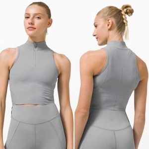 Lululemon Rib Zip-Front Cropped Run Tank Top